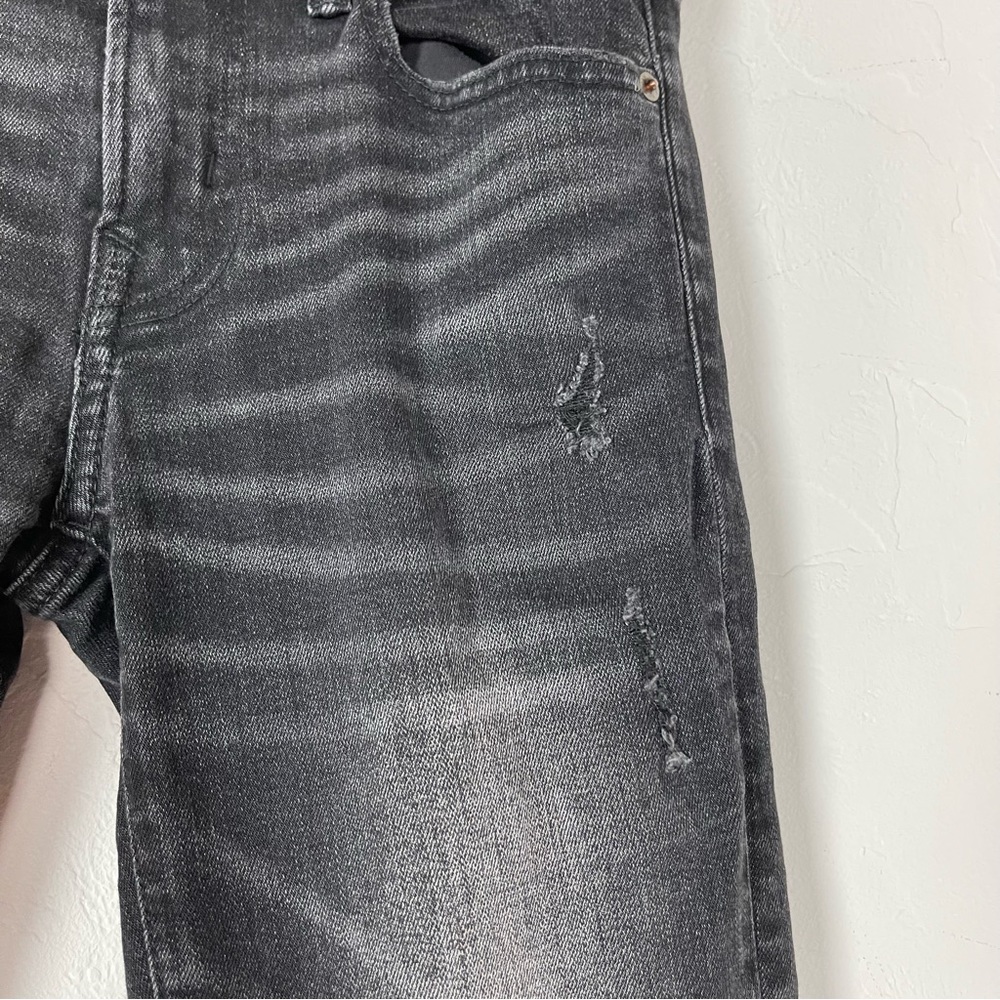 American Eagle Jeans‎ Skinny Black Dark Wash Distressed Ripped Frayed Cotton - Picture 3 of 9